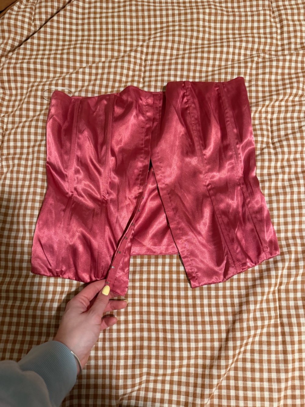 Princess Polly Shiny Pink Satin Corset Top